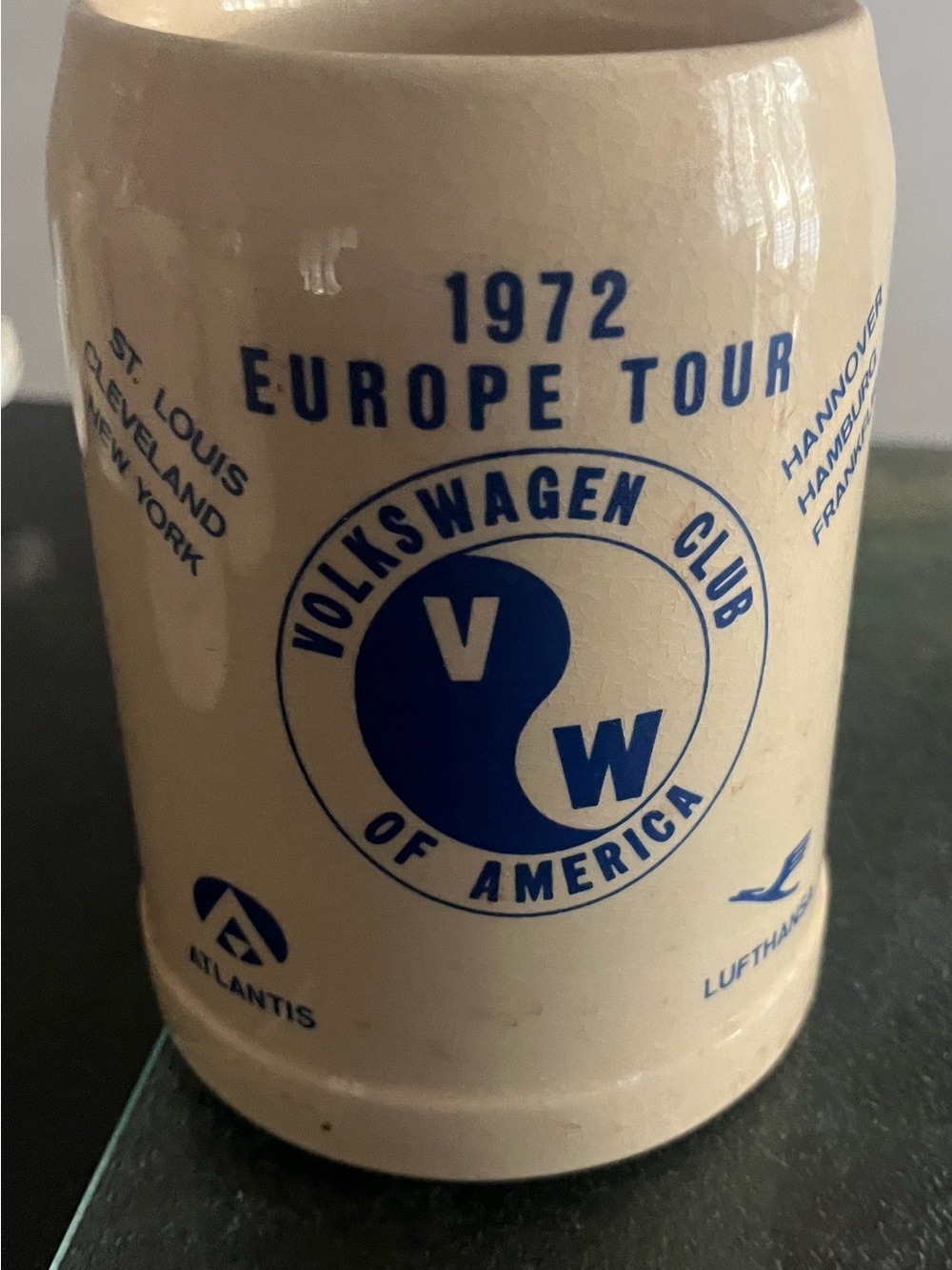 1972 Europe Tour Blue Ceramic Stein